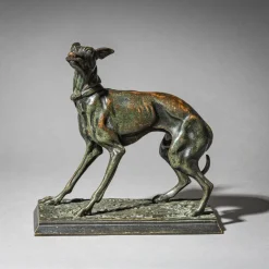 Pamono Christophe Fratin, Greyhound, 1800s, Bronze> Sculpture