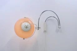 Pamono Chrome Arc Adjustable Wall Lamp from Guzzini, 1970s><noscript><img width=