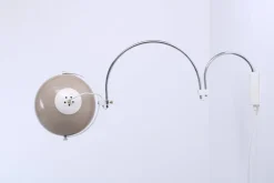 Pamono Chrome Arc Adjustable Wall Lamp from Guzzini, 1970s><noscript><img width=