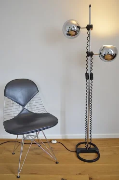Pamono Chrome Ball Floor Lamp From Staff, 1970s><noscript><img width=