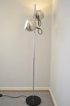 Pamono Chrome Ball Floor Lamp, 1970s><noscript><img width=
