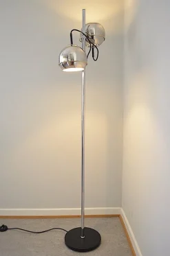 Pamono Chrome Ball Floor Lamp, 1970s><noscript><img width=