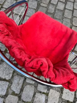 Pamono Chrome Cantilever Chair with Velvet Cushion Cover by Gastone Rinaldi> Office Chairs