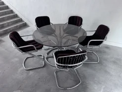 Discount Pamono Chrome Dining Table and Chairs attributed to Gastone Rinaldi for Rima, 1970s, Set of 6