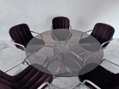 Discount Pamono Chrome Dining Table and Chairs attributed to Gastone Rinaldi for Rima, 1970s, Set of 6