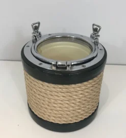 Pamono Chrome, Leather & Rope Ice Bucket, 1940s> Ice Buckets & Wine Coolers