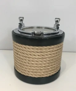 Pamono Chrome, Leather & Rope Ice Bucket, 1940s> Ice Buckets & Wine Coolers