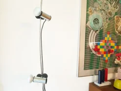 Pamono Chrome Plated Metal Molla Floor to Ceiling Lamp from Lumenform, 1970s><noscript><img width=