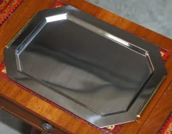 New Pamono Chrome Serving Tray with Gold Gilt Handles from Van Cleef & Arpels Paris