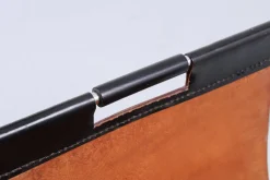 Pamono Chrome Steel and Black Leather Magazine Rack from Brabantia, 1960s> Magazine Racks