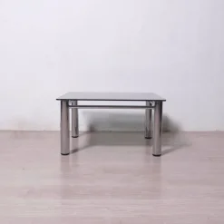 Clearance Pamono Chromed Metal and Smoked Glass Coffee Table, 1970s