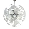Pamono Chromed Sputnik Chandelier with Venied-White Alabastro Murano Glass Discs by Simoeng> Ceiling Lights