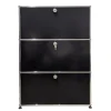 Discount Pamono Chrome-Plated and Black Metal Wall Cabinet by Fritz Haller for USM Haller, 1980s