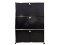 Discount Pamono Chrome-Plated and Black Metal Wall Cabinet by Fritz Haller for USM Haller, 1980s