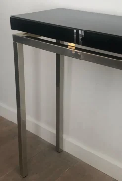 Online Pamono Chrome-Plated Console with Black Lacquered Top