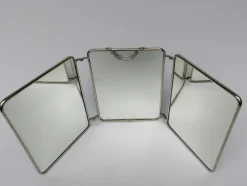 Pamono Chrome-Plated Triptych 3-Part Mirror, France, 1940s> Mirrors