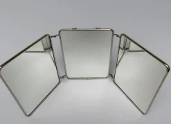 Pamono Chrome-Plated Triptych 3-Part Mirror, France, 1940s> Mirrors