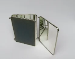Pamono Chrome-Plated Triptych 3-Part Mirror, France, 1940s><noscript><img width=