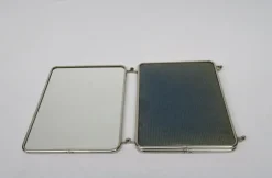Pamono Chrome-Plated Triptych 3-Part Mirror, France, 1940s><noscript><img width=