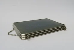 Pamono Chrome-Plated Triptych 3-Part Mirror, France, 1940s><noscript><img width=