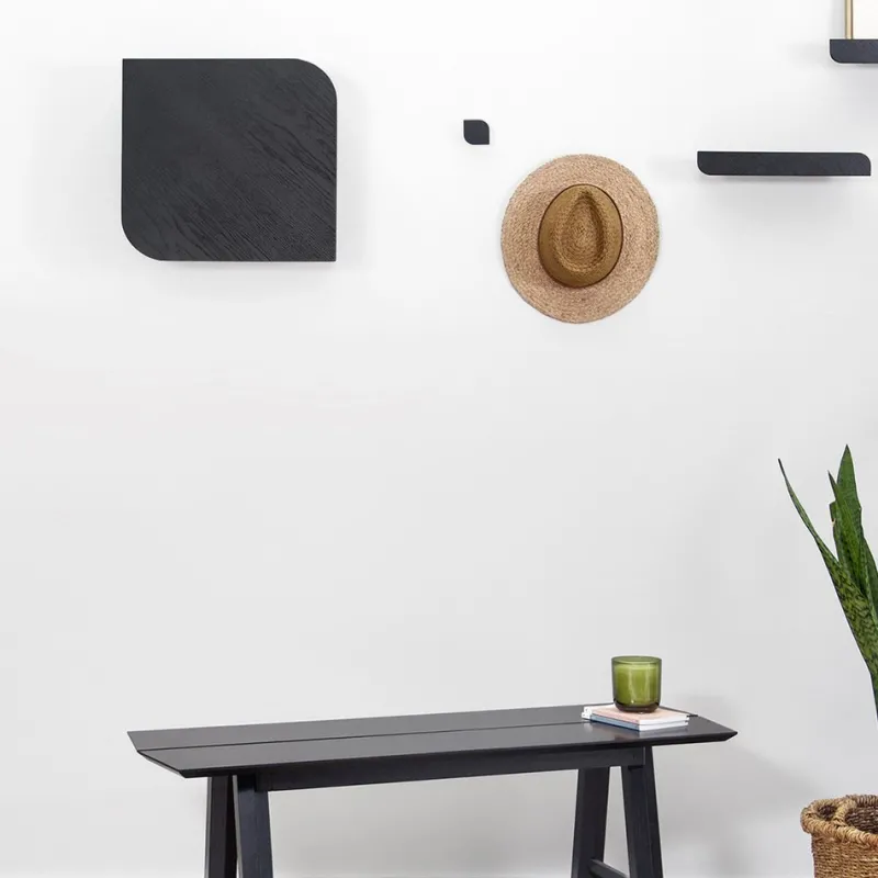 Outlet Pamono Cielo Wall Hooks in Black by Woodendot, Set of 3