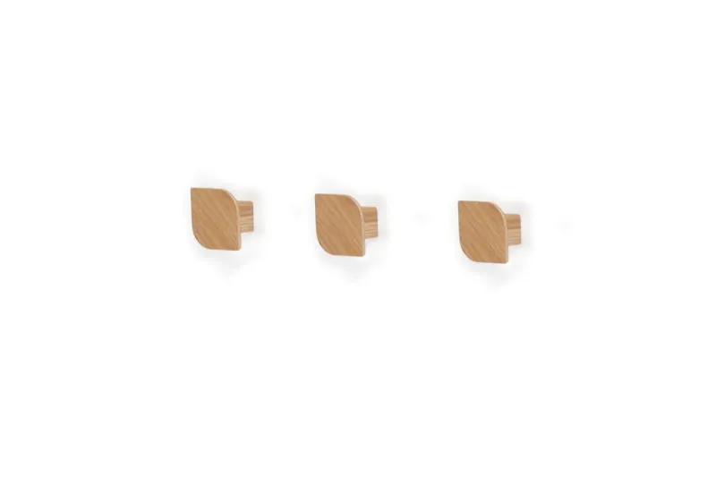 Online Pamono Cielo Wall Hooks in Oak by Woodendot, Set of 3
