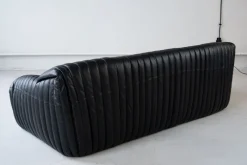 Discount Pamono Cinna Black Leather 3-Seater Sofa attributed to Annie Hieronimus for Ligne Roset, 1973