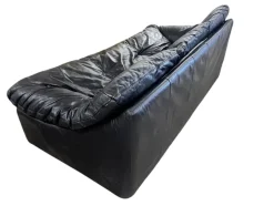 Pamono Cinna Black Leather Sofa, 1970><noscript><img width=