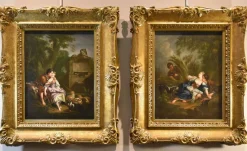 Discount Pamono Circle of Francois Bouche, Gallant Scenes, 1750, Oil on Canvases, Framed, Set of 2