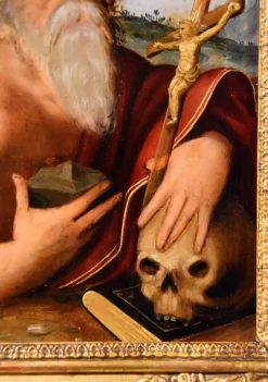 Pamono Circle of Giuseppe Mazzuoli Detto Il Bastarolo, Saint Jerome Mazzuoli, 16th Century, Oil on Copper><noscript><img width=