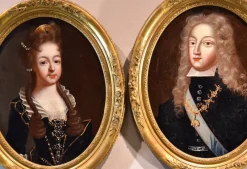 Best Pamono Circle of Pierre Gobert, Portraits Philip V King of Spain & Luisa Savoy Gobert, 1720, Oil on Canvases, Framed, Set of 2