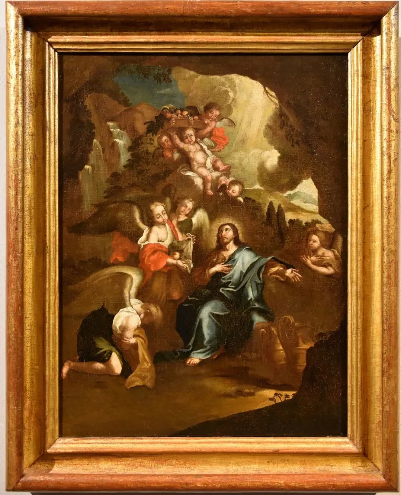 Clearance Pamono Circle of Pietro da Cortona / Berrettini, Christ in the Desert, 1650, Oil on Canvas