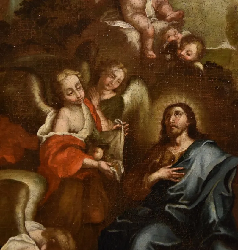 Clearance Pamono Circle of Pietro da Cortona / Berrettini, Christ in the Desert, 1650, Oil on Canvas