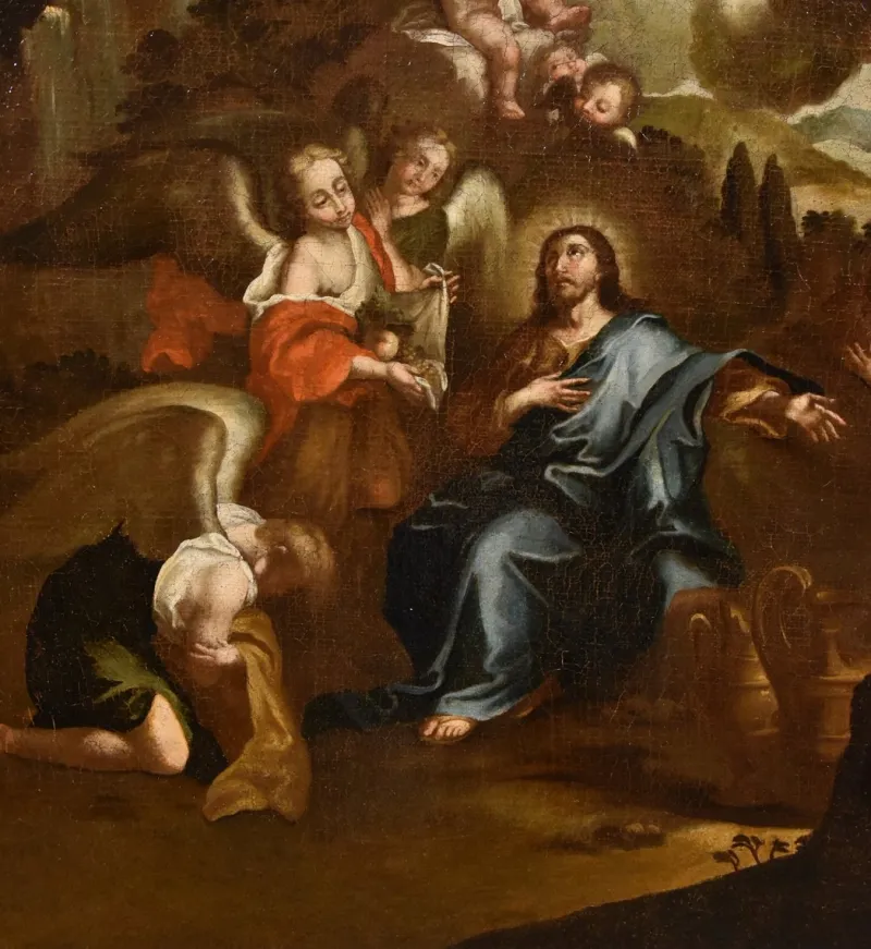 Clearance Pamono Circle of Pietro da Cortona / Berrettini, Christ in the Desert, 1650, Oil on Canvas