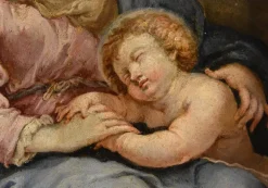Pamono Circle of Sebastiano Conca, Madonna and Child, Oil on Copper, 1740, Framed><noscript><img width=