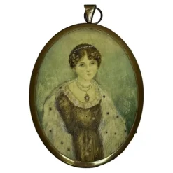 Sale Pamono Circle of William Douglas, Miniature Portrait of Lady Scott (Alicia Anne Spottiswoode), 1827, Watercolor
