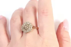 Pamono Circular Diamond and Platinum Ring><noscript><img width=
