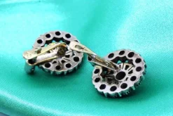 Pamono Circular Gold and Silver Earrings with Diamond Chips, Set of 2><noscript><img width=