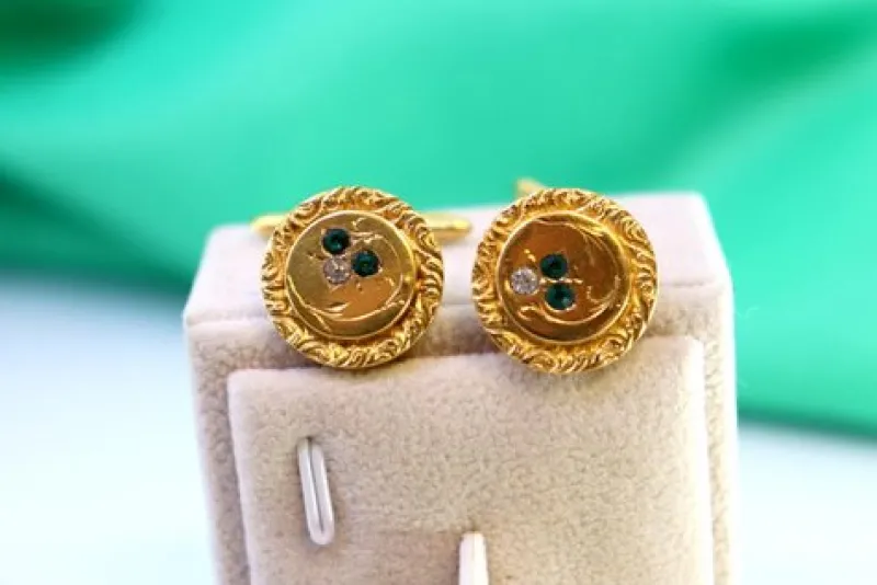 Clearance Pamono Circular Gold Cufflinks, Set of 2