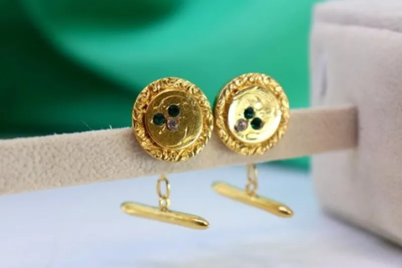 Clearance Pamono Circular Gold Cufflinks, Set of 2