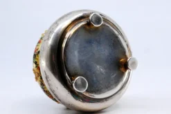 Outlet Pamono Circular Silver Box with Enamelled Ceramic Lid