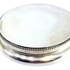 Sale Pamono Circular Silver Box with Pearl Trim