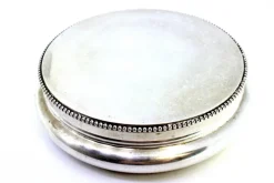 Sale Pamono Circular Silver Box with Pearl Trim