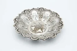 Pamono Circular Silver Fruit Bowl with Cutouts