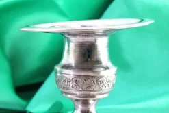 Pamono Circular Silver Paddle with Raised Floral Motifs, Grooved Engraving in the Center and Handle with Applications><noscript><img width=