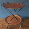 Discount Pamono Circular Teak and Metal Folding Serving Trolley from Ary Fanerprodukter, Sweden, 1960s