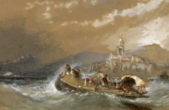 New Pamono Clarkson Frederick Stanfield RA RBA, Off Fuenterrabia, Spain, 1851, Watercolour