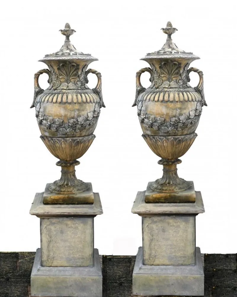 Discount Pamono Classical English Amphora Stone Garden Vases, Set of 2