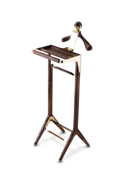 Discount Pamono Classical Valet Stand in Brass & Black Walnut by Honorific