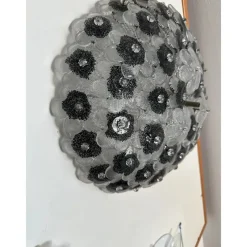 Pamono Clear and Black Flowers Flush Mount in Murano Glass by Simoeng><noscript><img width=